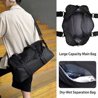 Nouveau Sac de Voyage Imperméable Grande Capacité pour Week-end, Sacoche pour Ordinateur Portable, Sacoche de Sport, Sac Fourre-tout, Sacs Bandoulière avec Compartiment Sec/Humide en Polyester pour Hommes