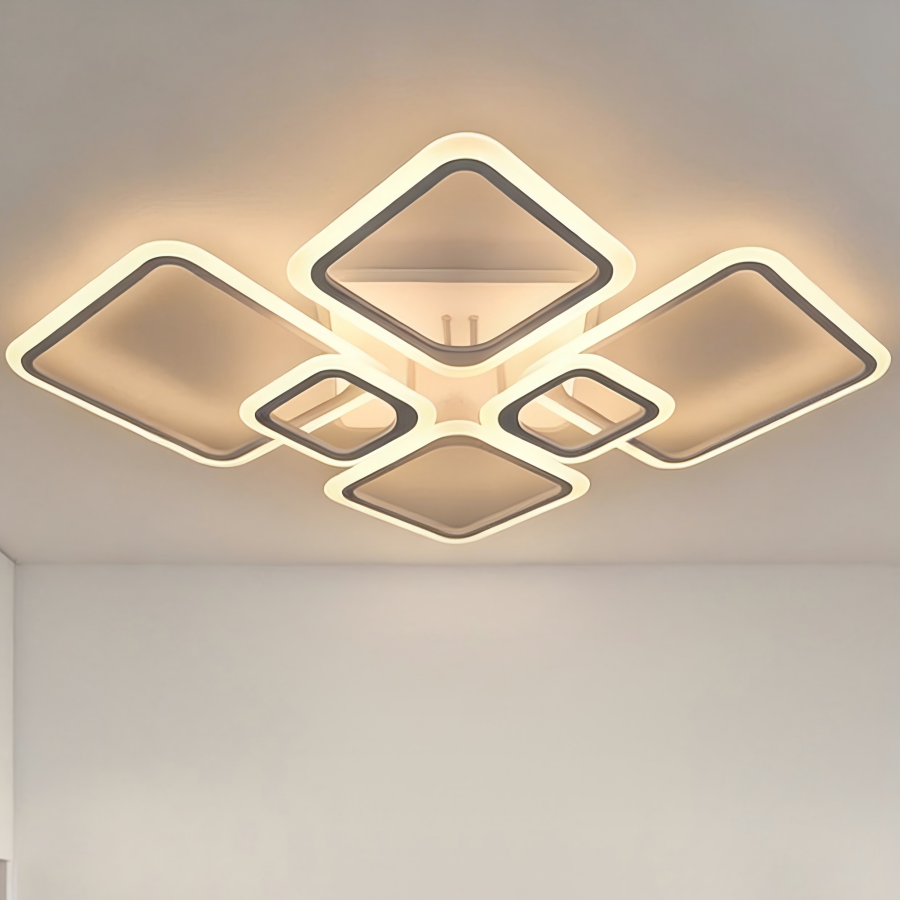 Modern Minimalist LED Ceiling Light Living Room Bedroom Geometric Square Design Ceiling Lamp