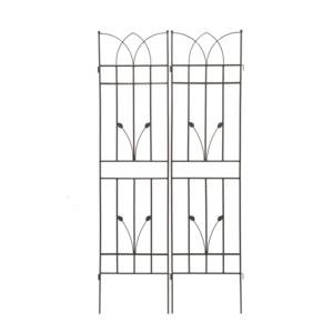 DB Lot de 2 treillis de jardin en métal antirouille 71 "X 17.7" Support de fleurs d'extérieur marron pour plantes grimpantes Clôture de cour - Product Image 2