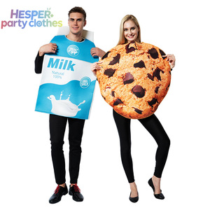 Disfraz de Pareja HESPER para Halloween, Traje Combinado Unisex de Galletas de Leche para Adultos, Ropa Temática de Comida para Fiestas en Bares y Actuaciones en Escenarios - Product Image 1