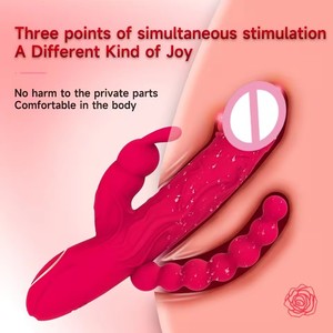 Superkraftvoller Erwachsenen-Vagina-Sextoy 3-in-1 Sexspielzeug Vibrator für Frauen Weiblicher Hasenohren-Analperlen-Dildo-Vibrator - Product Image 4
