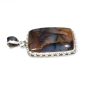 Montana agte 925 pendentif en argent sterling gothique punk décontracté ethnique Hip Hop authentique gros bijoux en pierres précieuses indiennes - Product Image 4