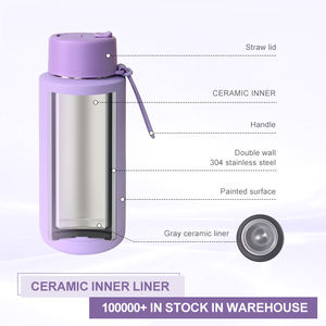 ขวดน้ำเซรามิกพร้อมฝาหลอดสุญญากาศสำหรับเล่นกีฬาสีเขียว20ออนซ์34ออนซ์โลโก้ตามสั่งโลโก้ตามสั่ง - Product Image 6