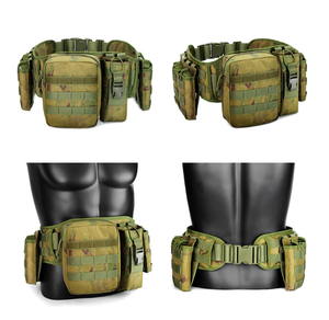 DFU122 Cinturón Táctico MOLLE para Entrenamiento y Cosplay con 4 Bolsas de Accesorios, Camuflaje Negro, Plataforma MOLLE para Herramientas - Product Image 2