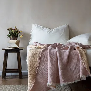 4-слойная муслиновая марлевая Пеленка из органического хлопка, мягкое вафельное одеяло, турецкое хлопковое банные полотенца, бамбуковое утяжеленное одеяло