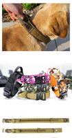 Collier tactique pour chien avec anneau métallique pour grandes races, coutures renforcées, boucle en nylon durable, collier réglable pour animaux de compagnie