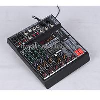 Console de mixage audio UX4 ultra-mince à 4 canaux avec port de lecture USB, enregistrement USB, égaliseur 7 bandes pour discothèque, scène, bar