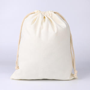 Bolsa de lino con logotipo personalizado bolsas plegables pequeñas de muselina de yute con cordón de algodón orgánico hechas de poliéster - Product Image 5