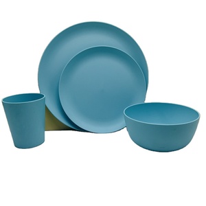 8PCS 16pcs Bamboo Dinnerware <strong>Set</strong>, Reusable Tableware <strong>Set</strong> Eco-Friendly Bamboo Fiber <strong>Camping</strong> <strong>Plates</strong>, Cups, Bowls Dishwasher Safe - Product Image 1