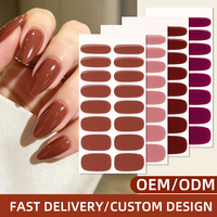 Kit de manucure professionnel OEM/ODM personnalisé : Bandes d'ongles en gel sans HEMA, non toxiques, sans TPO, sans UV, couleur caramel rose, pour salon de manucure