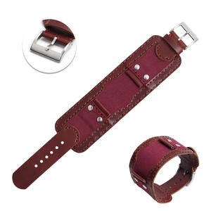 Haute qualité affaires Style luxe Vintage en cuir véritable manchette Bond toile personnalisé une pièce <span class=keywords><strong>bracelet</strong></span> pour <span class=keywords><strong>bracelet</strong></span> de <span class=keywords><strong>montre</strong></span> <span class=keywords><strong>Bracelet</strong></span> - Product Image 2