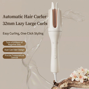 Rizador de Pelo Automático de 32 mm con Revestimiento Cerámico, 3 Temperaturas, Doble Ranura, Iones Negativos, Anti-Enredos, Apagado Automático Inteligente, Herramienta de Peinado - Product Image 1