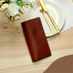 Portacontas de cuero genuino grabado a medida para restaurante, presentador de facturas de café premium, elegante carpeta para invitados LBH-0017 - Product Image 1