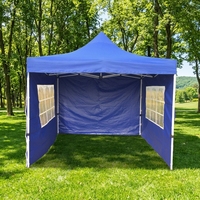 Carpa Plegable Resistente a la Intemperie con Paredes Laterales, Color Rojo, para Ferias Comerciales, Mercados de Agricultores y Eventos al Aire Libre