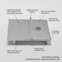 Accessoires de montage solaire Zhongxin, plaques de support pour modules photovoltaïques, supports de bordure, plaques d'espacement en alliage d'aluminium