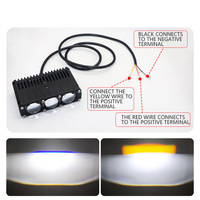 Projecteurs de voiture à 3 lentilles avec ventilateur de refroidissement, feux de calandre LED, feux antibrouillard, feux auxiliaires externes à faisceau haut et bas pour véhicules tout-terrain et camions