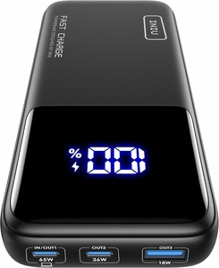 Cargador Portátil de Alta Velocidad de 65W, Cargador Rápido Multipuerto para Laptop y Tablet, Banco de Energía de 20000mAh de Construcción Sólida para Venta al Por Mayor - Product Image 1
