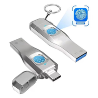 Disco de memoria USB 3,0 Interfaz tipo C Computadora y teléfono móvil Disco USB de doble propósito Cifrado de huellas dactilares Unidad Flash 64G Pen