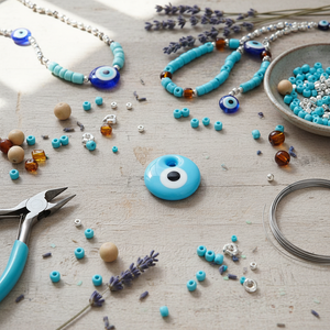Assortiment de perles et perles Turquoise Evil Eye 4 cm - Product Image 3