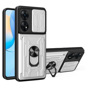เคสโทรศัพท์ Oppo <span class=keywords><strong>Reno8</strong></span> <span class=keywords><strong>T</strong></span> 4G แบบเลื่อนปิดกล้อง พร้อมขาตั้ง วัสดุ PC TPU ฝาหลัง พร้อมช่องใส่บัตร - Product Image 3