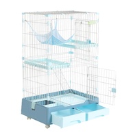 Cage pour chien prix usine grande cage d'élevage pour animaux de compagnie 3 niveaux cage pour chat parc fil métallique avec tiroir pour animaleries