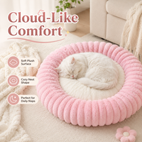 Lit pour chien confortable et solide, rond, pour chats et chiens, rembourré en coton PP, housse non amovible, utilisable toute l'année