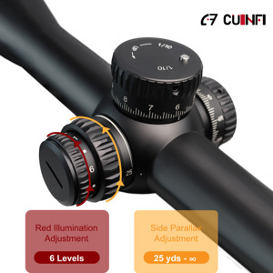 Compra Uno y Obtén Uno Gratis: Mira Telescópica Cuinfi 5-25x56 FFP con Retícula Iluminada y Torreta Zero Stop para Caza y Competición - Product Image 5