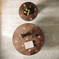 Table basse moderne en bois massif créative et durable, table d'appoint de luxe pour salon en noyer avec motif trèfle à quatre feuilles