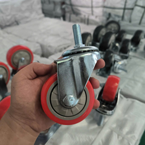 Roulettes pivotantes industrielles à frein en polyuréthane de 3 pouces, capacité de charge de 110 kg, plaquées zinc, à roulement à billes simple, pour usage moyen - Product Image 1