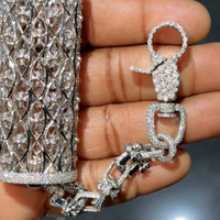 Étui à briquet en argent sterling 925 avec diamants Moissanite VVS, design tendance, entièrement serti