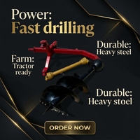Tarière hydraulique agricole pour trous de poteaux, équipement de forage à attelage 3 points pour vergers
