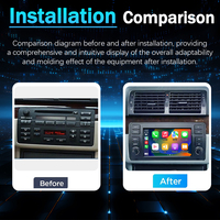 Lecteur multimédia WiFi de navigation multi-satellites 7 pouces avec écran tactile, compatible Carplay et Android Auto pour radio BWM E46 (1998-2006)
