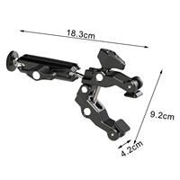 KAMPHO-Support de montage à double tête sphérique à 360 degrés pour caméra, lumière LED, microphone avec vis 1/4 3/8