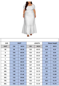 Robe longue maxi personnalisée pour <span class=keywords><strong>femme</strong></span> grande taille, motif tribal polynésien violet, col carré, manches courtes bouffantes, à volants superposés - Product Image 6