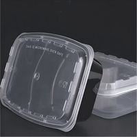 Barquette alimentaire rectangulaire jetable en PP5 avec couvercle 950ml/1550ml, compatible micro-ondes, sans BPA, pour plats à emporter
