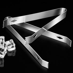 ที่คีบน้ำแข็งสแตนเลสแบบหนาพร้อมฟันสำหรับคีบน้ำแข็ง น้ำมะนาว น้ำตาล ผลไม้ และอาหาร - Product Image 3