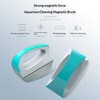 Brosse magnétique rectangulaire double face réglable en plastique pour aquarium, nettoyeur de vitres, accessoire d'aquarium, pour bureau et maison HR