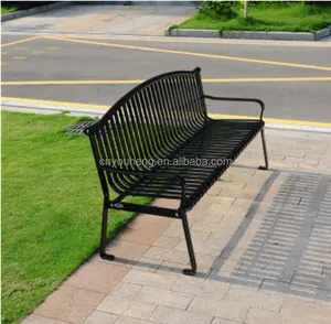 Изогнутая деревянная садовая уличная скамья для сидений в деревенском стиле, металлические ножки, уличный стол для пикника, уличная скамья для патио