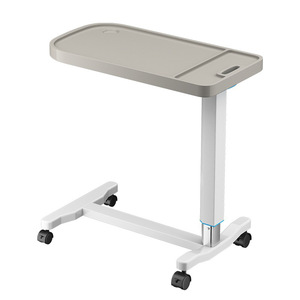 Table de repas mobile hydraulique ABS avec roulettes, table de chevet médicale réglable en hauteur, chariot de repas pour hôpital - Product Image 4