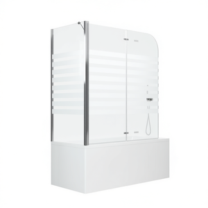 Cabine de douche rectangulaire en verre trempé avec porte coulissante 47,2x26,8x51,2 pouces, design contemporain - Product Image 1