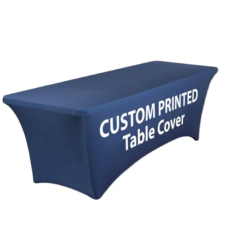 맞춤형 인쇄 서비스 다채로운 인쇄 로고 장착 식탁보 스트레치 직사각형 테이블 천