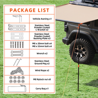 Auvent de voiture portable imperméable fabriqué en Chine, tente de toit pour 4x4 tout-terrain, semi-camping, couverture automatique en aluminium