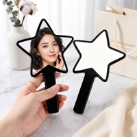 Miroir de maquillage portable en forme d'étoile, logo personnalisé, miroir de beauté en plastique mignon et petit pour filles, usage quotidien