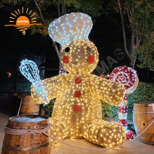 Hombre de pan de jengibre brillante, gran resplandor festivo, Buddy, motivo LED, espectáculo de luces, decoración, luz nocturna antes de Navidad - Product Image 4