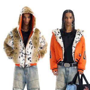 Vestes bomber réversibles pour hommes, personnalisées avec logo brodé, en <span class=keywords><strong>fourrure</strong></span> polaire, streetwear, motard, épaisses, coupe-vent, isolées - Product Image 1