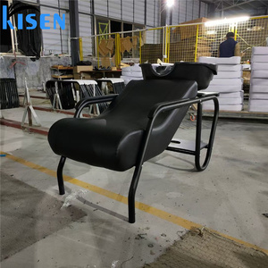 Kisen Équipement de salon de coiffure bon marché Chaises de station de shampooing allongées Chaises de <span class=keywords><strong>coiffeur</strong></span> portables avec bol en céramique - Product Image 2