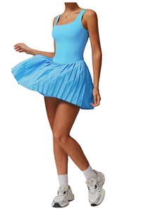 Rok tenis dua potong palsu dengan bawahan (anti-paparan), kantong kebugaran, desain lipit, baju olahraga - Product Image 5