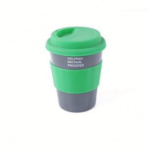 Fournisseur d'usine – Gobelets à café portables en plastique PE, écologiques, personnalisables, réutilisables, 8 oz, bleu et blanc, avec logo sur mesure – Promotionnel - Product Image 1