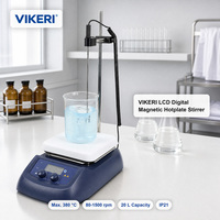 Agitateur magnétique numérique à plaque chauffante LCD VIKERI pour laboratoire, 380°C, 1500 tr/min, plaque en alliage d'aluminium avec revêtement céramique, OEM, garantie 1 an