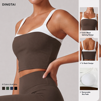 Soutien-gorge de sport Dingtai certifié GCC pour femme, color block, antichoc, pour yoga et course, dos en U côtelé, coussinets amovibles